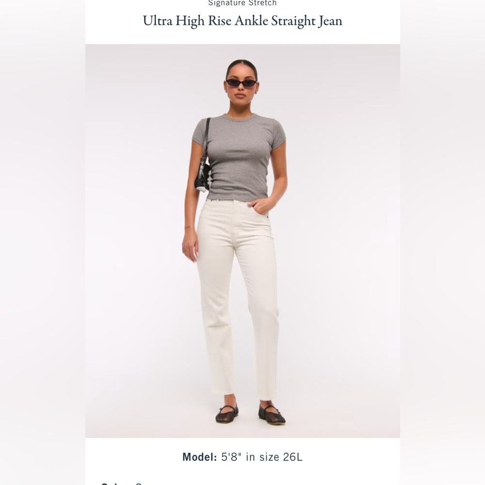 Abercrombie & Fitch Off-White Ultra High Rise Jeans